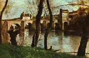 Jean-Baptiste-Camille Corot The Bridge at Mantes oil painting artist
